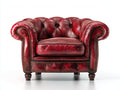 Poltrona in pelle-pelle-legno-112x92x78 cm-Rosso rubino-Stile Chesterfield