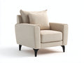 Poltrona in tessuto 84x78x86 cm - beige - design moderno per soggiorno