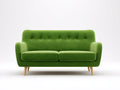 Divano a due posti in tessuto 158x81x75 cm - verde - design con bottoni per soggiorno