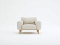 Poltrona - Tessuto-legno - 91x83x82 cm - Panna - Minimalista