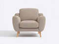 Poltrona - Tessuto-legno - 91x84x85 cm - Beige naturale - Scandinavo