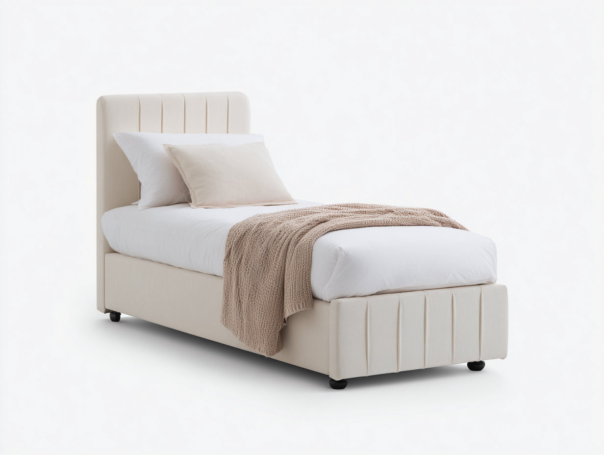 Letto singolo-tessuto-204x97x112 cm-beige-contemporaneo