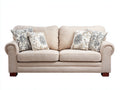 Divano a due posti in tessuto 162x85x76 cm - beige - design classico per soggiorno
