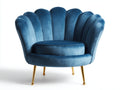 Poltrona - Velluto-metallo - 100x91x85 cm - Blu petrolio - Glamour