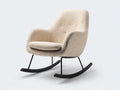Sedia a dondolo - Bouclé-metallo-legno - 78x84x98 cm - Beige chiaro - Scandinavo