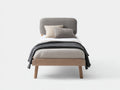 Letto singolo-legno-tessuto-210x101x92 cm-rovere chiaro-grigio-scandinavo