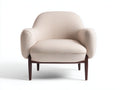 Poltrona - Tessuto-legno - 93x83x82 cm - Beige crema - Moderno naturale