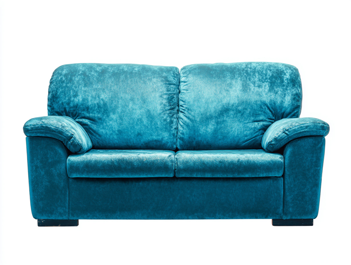 Divano a due posti in tessuto blu verde 138x86x88 cm - soggiorno - stile contemporaneo