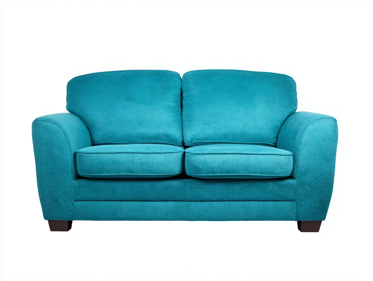 Divano a due posti in tessuto blu verde 142x84x87 cm - soggiorno - design moderno compatto
