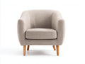Poltrona - Tessuto-legno - 88x82x86 cm - Beige chiaro - Moderno naturale