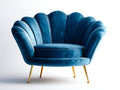 Poltrona - Velluto-metallo - 96x88x85 cm - Blu - Lusso moderno