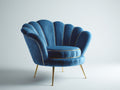 Poltrona - Velluto-metallo - 98x90x86 cm - Blu - Lusso moderno