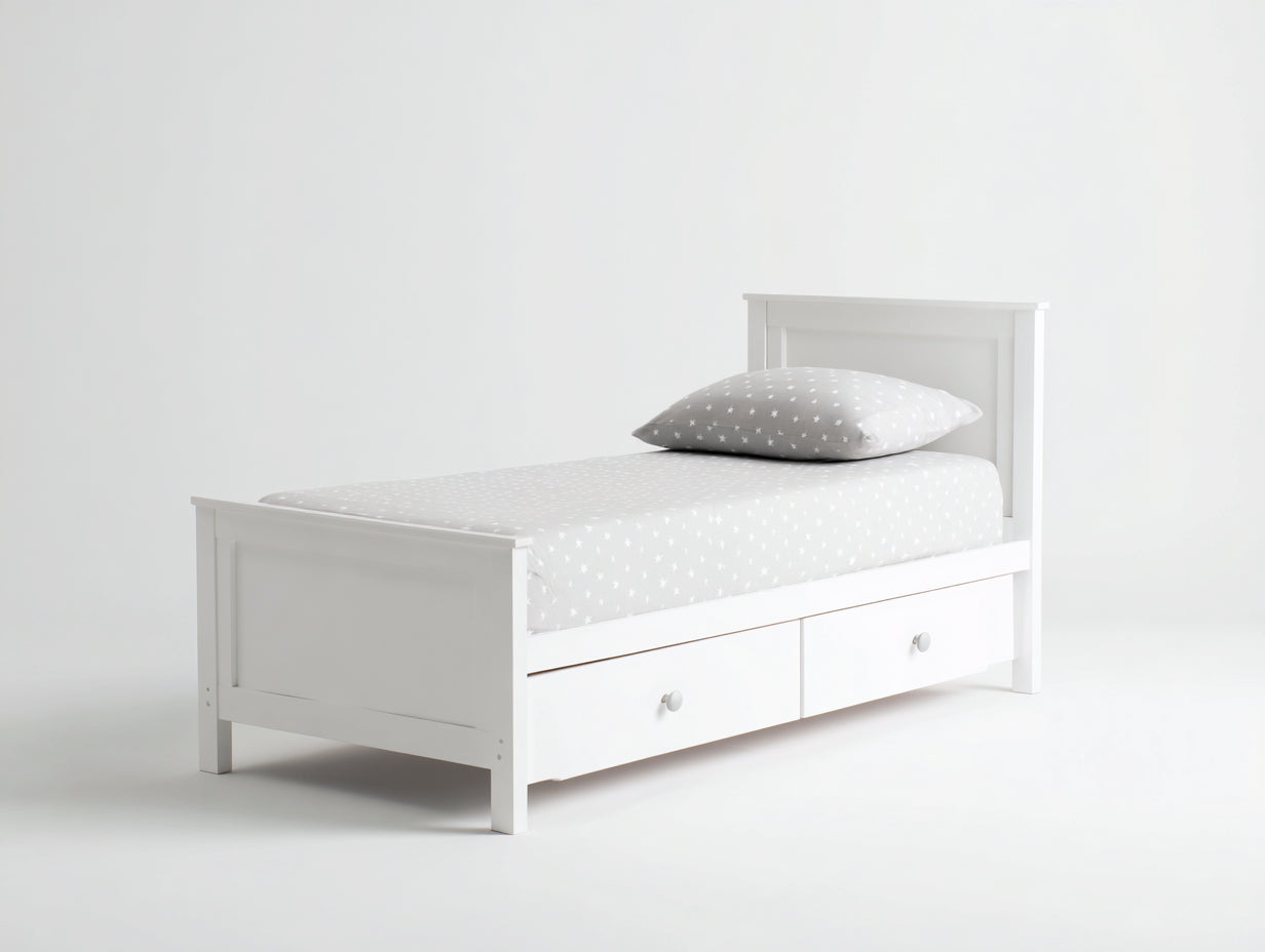 Letto singolo-legno-205x98x86 cm-bianco-moderno