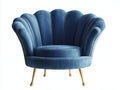 Poltrona - Velluto-metallo - 97x89x84 cm - Blu - Art déco
