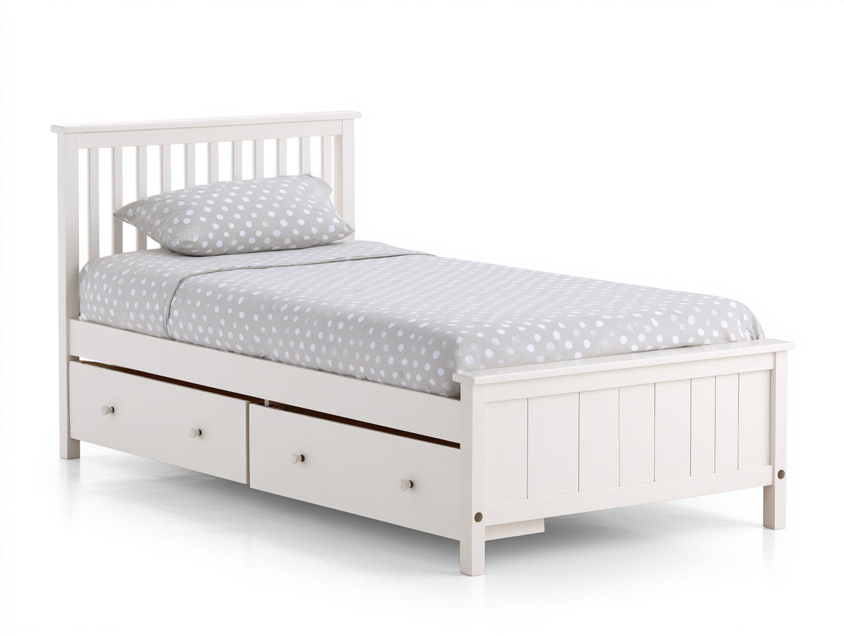 Letto singolo-legno-208x101x103 cm-bianco-country