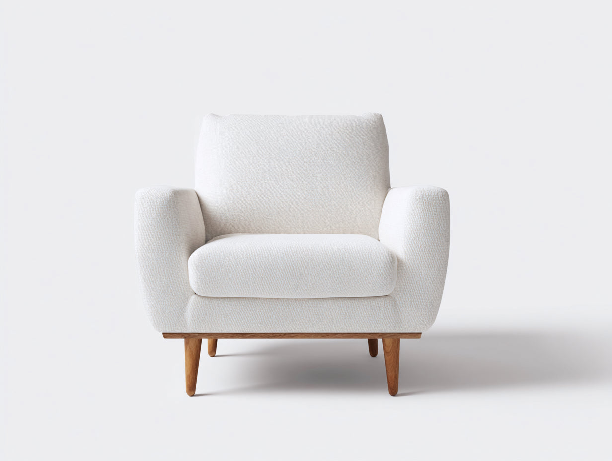 Poltrona in tessuto bianco 81x84x86 cm - soggiorno - stile moderno