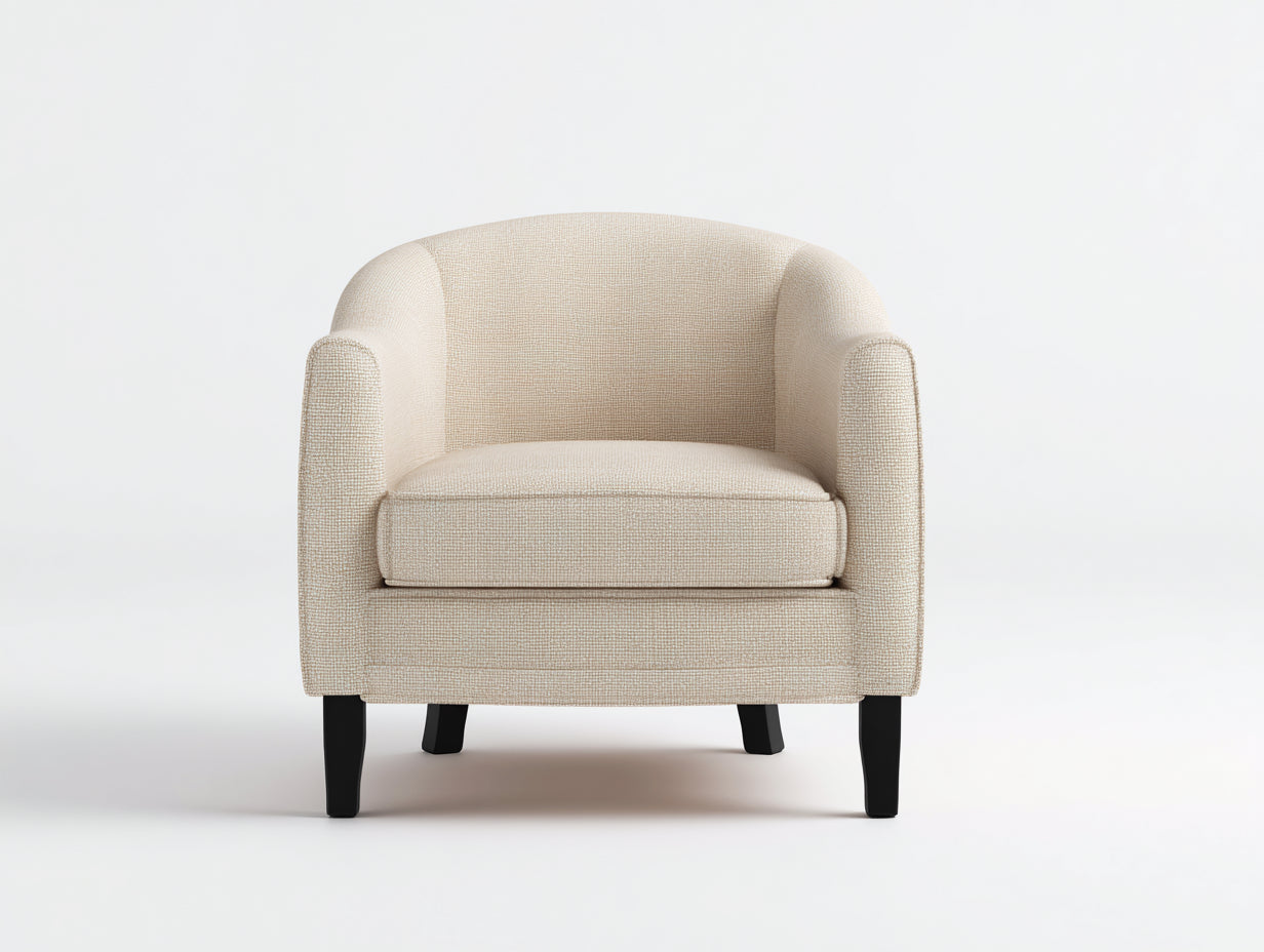 Poltrona in tessuto 83x76x84 cm - beige - design compatto per soggiorno