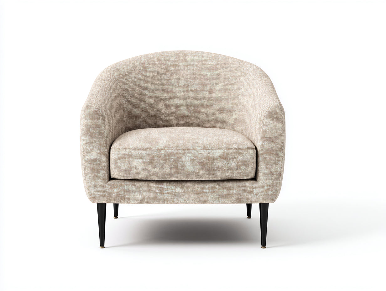 Poltrona in tessuto beige 86x82x80 cm - soggiorno - design contemporaneo