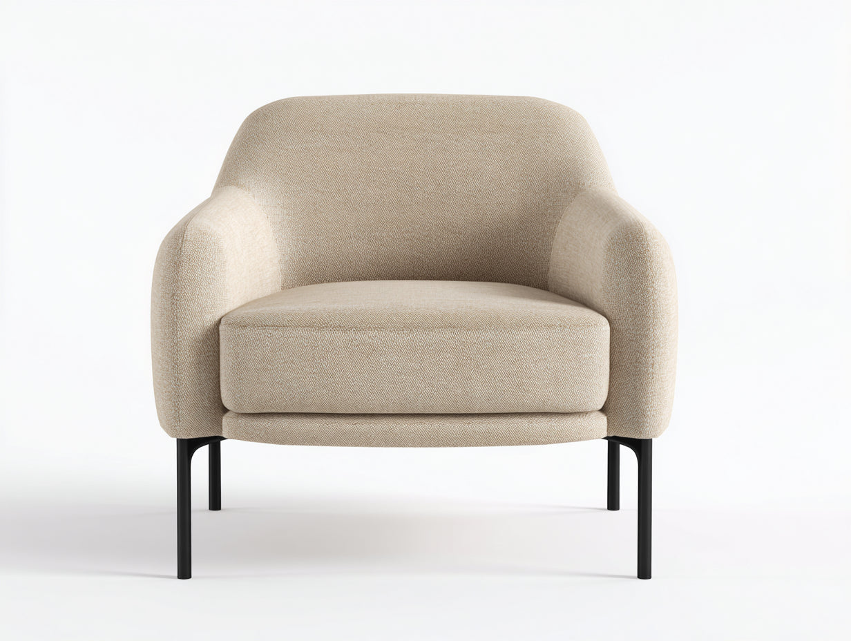 Poltrona in tessuto beige 88x84x82 cm - soggiorno - design contemporaneo