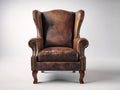 Poltrona in pelle marrone 80x86x112 cm - soggiorno - stile classico elegante